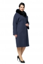 Женское пальто из текстиля с воротником, отделка песец 8001027