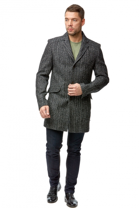 Мужское пальто из текстиля с воротником 8001789