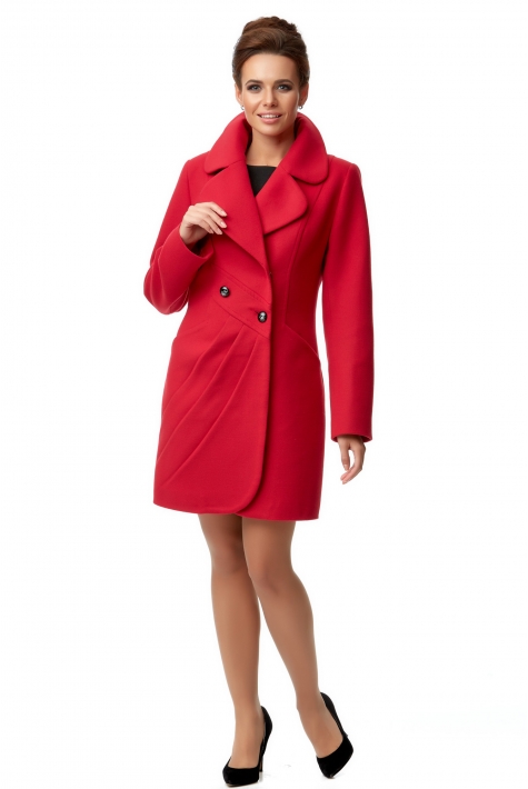 Женское пальто из текстиля с воротником 8001911