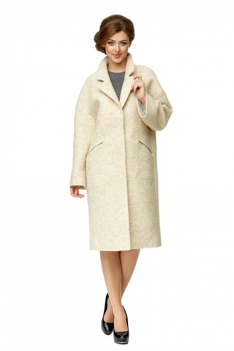 Женское пальто из текстиля с воротником 8001980