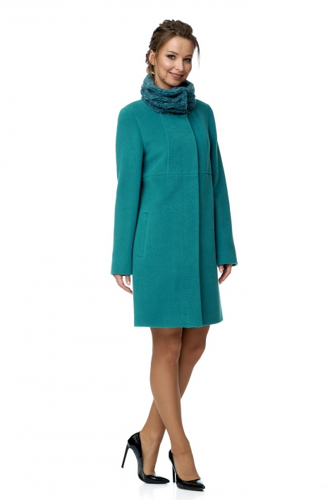 Женское пальто из текстиля с воротником 8002277