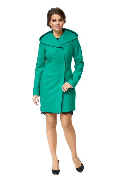 Женское пальто из текстиля с капюшоном 8002417
