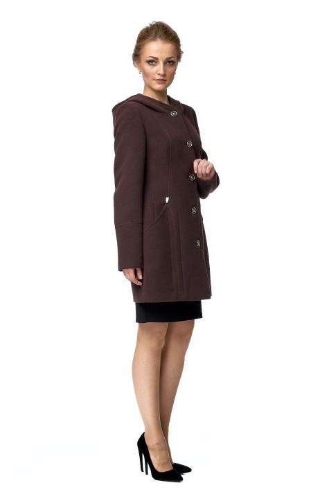 Женское пальто из текстиля с капюшоном 8002616