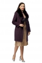 Женское пальто из текстиля с воротником, отделка песец 8003039