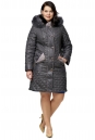 Женское пальто из текстиля с капюшоном, отделка песец 8009969-2