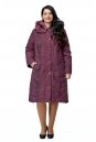 Женское пальто из текстиля с капюшоном, отделка песец 8010023