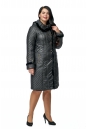 Женское пальто из текстиля с капюшоном, отделка норка 8010084-2