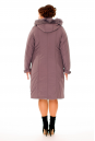 Женское пальто из текстиля с капюшоном, отделка песец 8010112-3