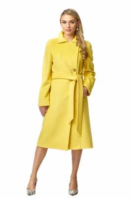 Шерстяное женское пальто из текстиля с воротником