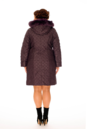 Женское пальто из текстиля с капюшоном, отделка песец 8015945-3