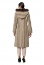 Женское пальто из текстиля с капюшоном, отделка песец 8016072-3