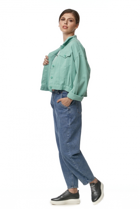 Куртка женская джинсовая с воротником 8017895