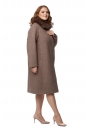 Женское пальто из текстиля с воротником, отделка песец 8019547-2
