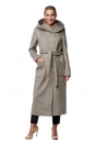 Женское пальто из текстиля с капюшоном 8019554