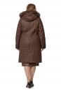 Женское пальто из текстиля с капюшоном, отделка песец 8019783-3