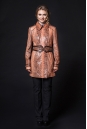 Женское кожаное пальто из натуральной кожи питона с воротником 8020536-2