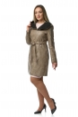 Женское кожаное пальто из эко-кожи с капюшоном 8021237