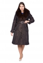 Женское пальто из текстиля с воротником, отделка енот 8021732-2