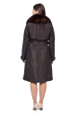 Женское пальто из текстиля с воротником, отделка енот 8021732-3