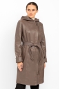 Женское кожаное пальто из натуральной кожи с капюшоном 8022284
