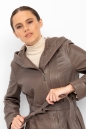 Женское кожаное пальто из натуральной кожи с капюшоном 8022284-7