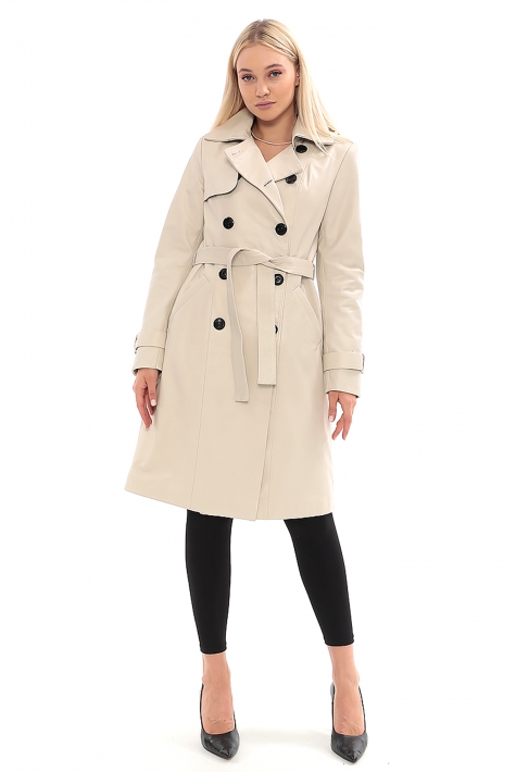 Женское кожаное пальто из натуральной кожи с воротником 8022435