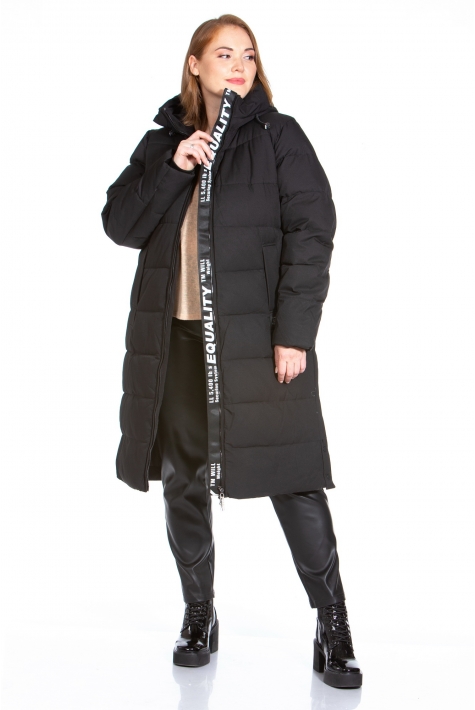 Женское пальто из текстиля с капюшоном 8022569