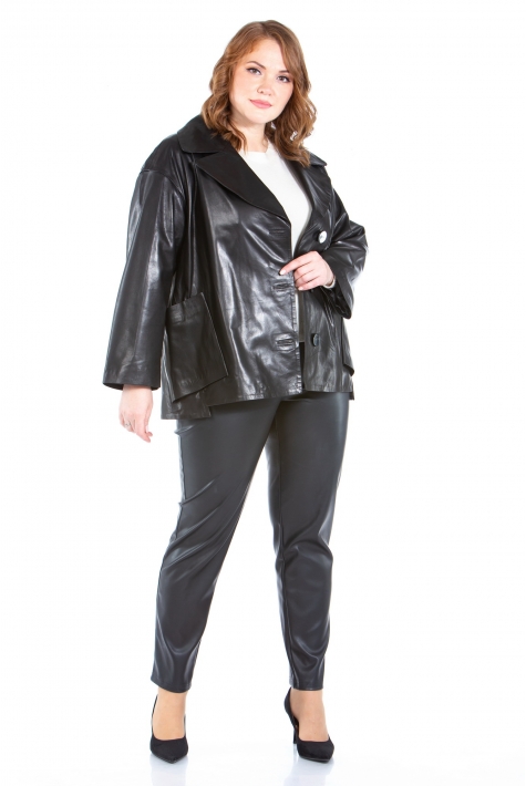 Женская кожаная куртка из натуральной кожи с воротником 8022664