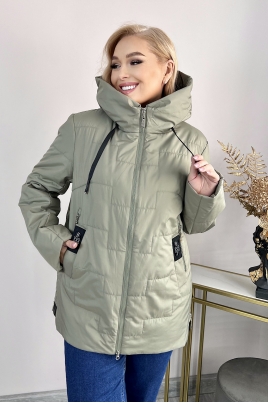 Демисезонное женское пальто из текстиля с капюшоном