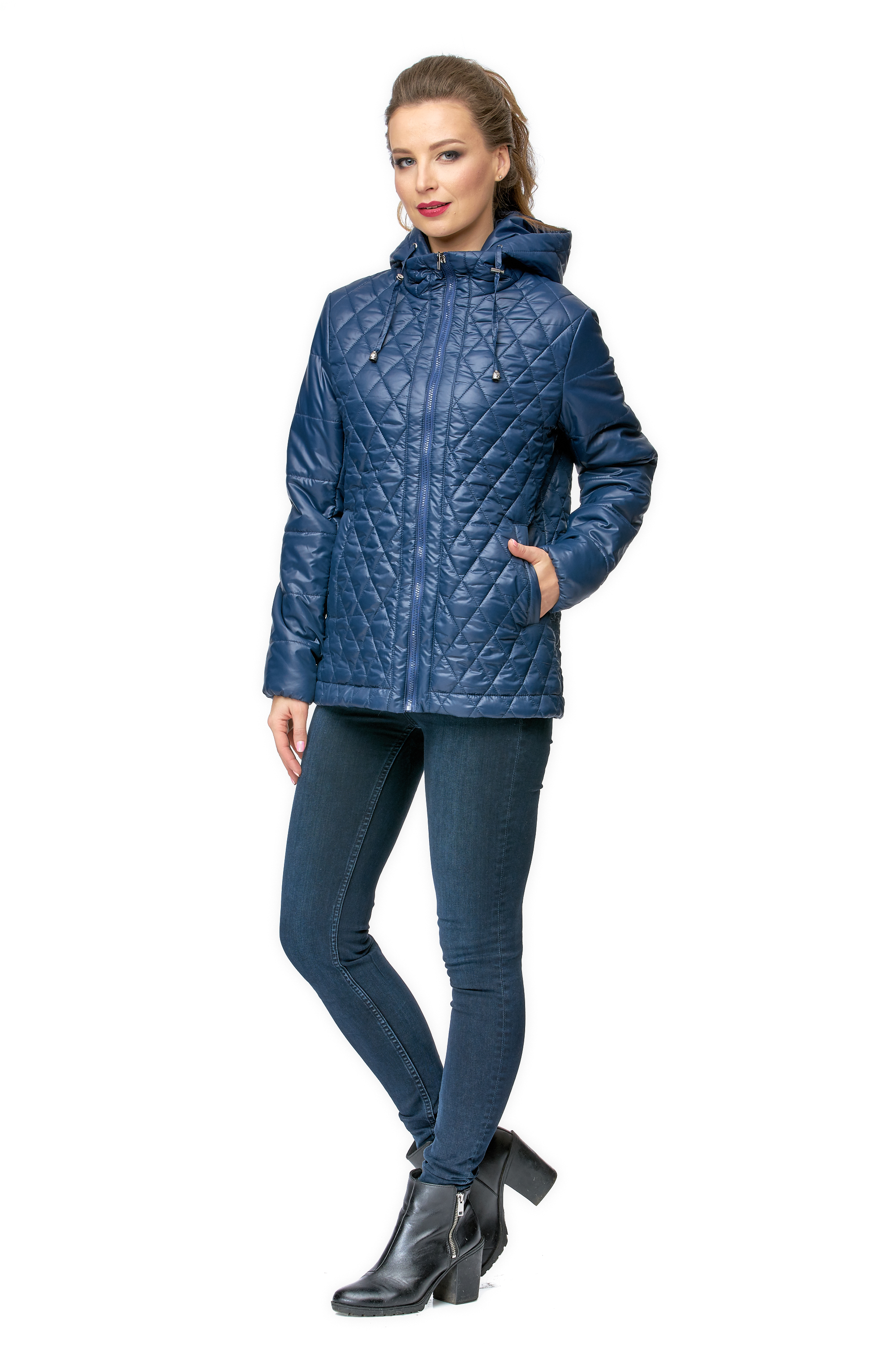 Куртка женская из текстиля с капюшоном 8000997-3