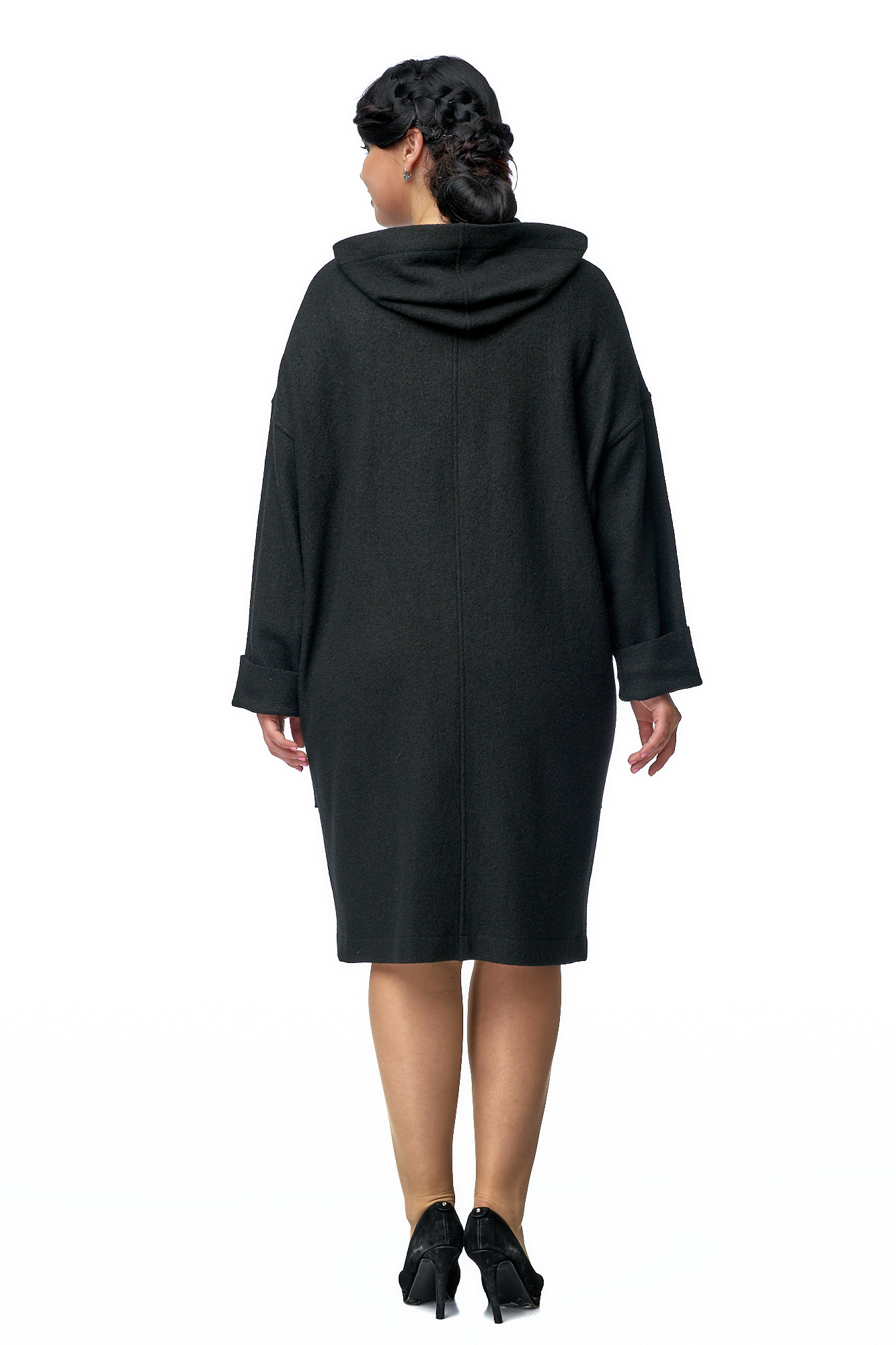 Женское пальто из текстиля с капюшоном 8001060-3