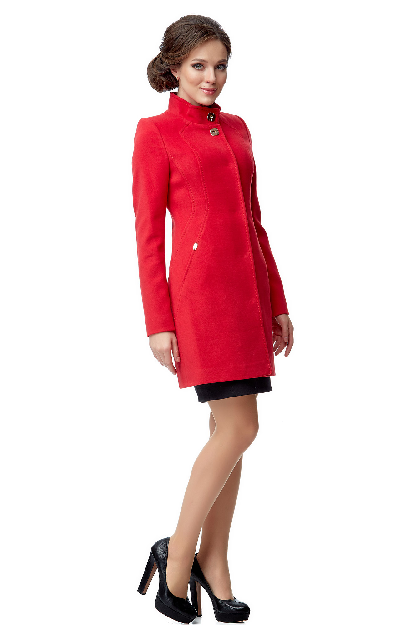 Женское пальто из текстиля с воротником 8001764-2