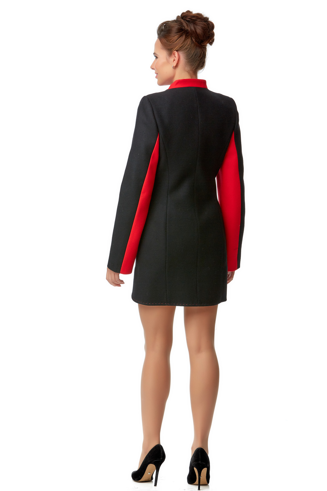 Женское пальто из текстиля без воротника 8001771-3