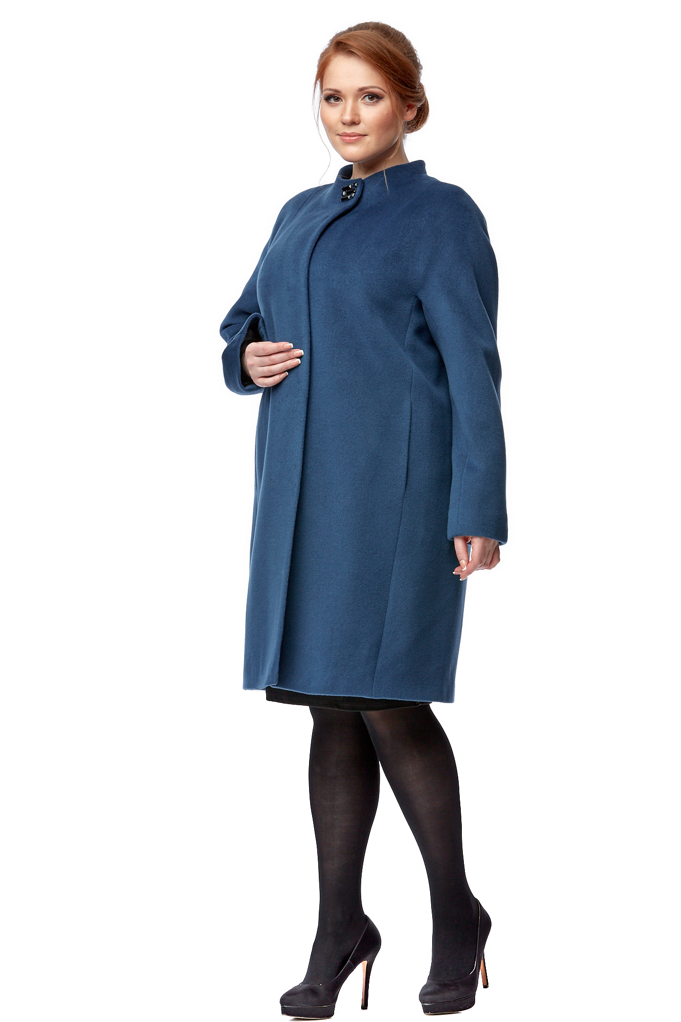 Женское пальто из текстиля с воротником 8001783-2