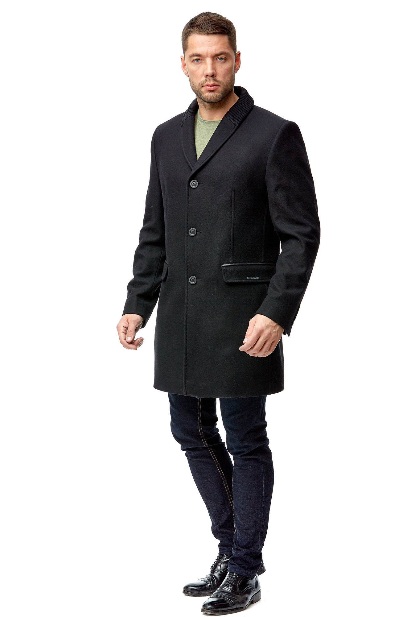 Мужское пальто из текстиля с воротником 8001787-2
