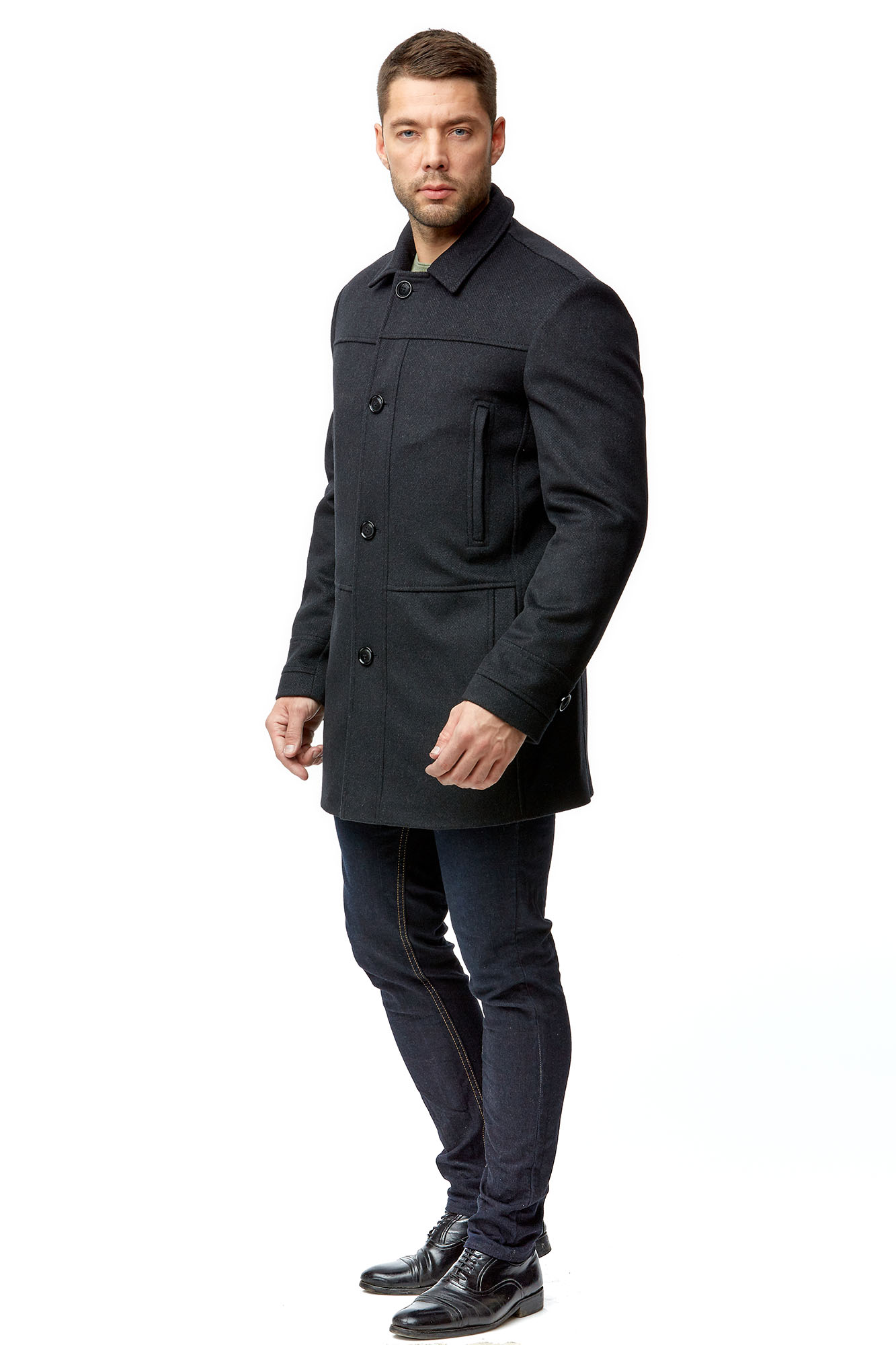 Мужское пальто из текстиля с воротником 8001793-2