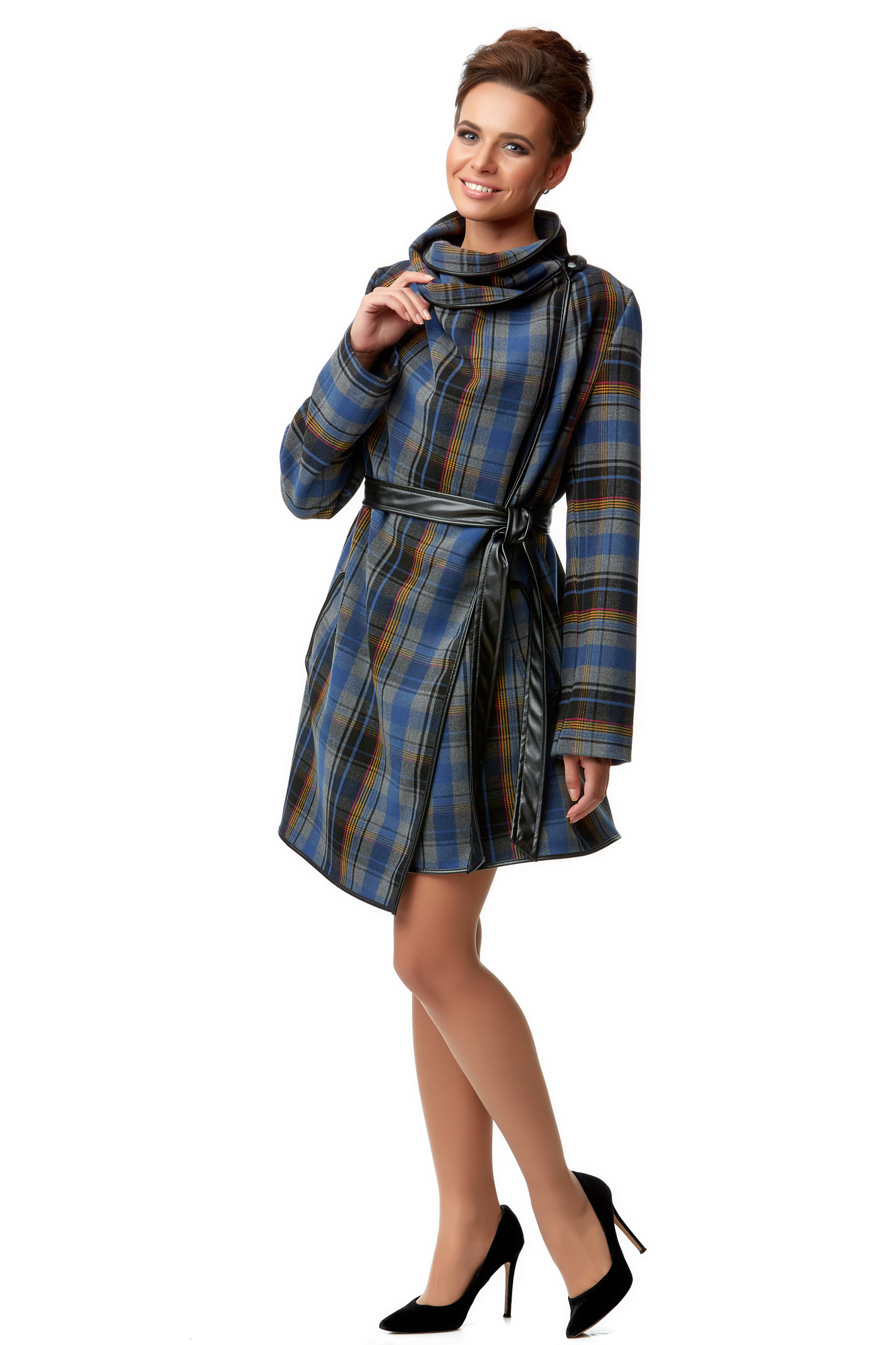 Женское пальто из текстиля с воротником 8001892-3