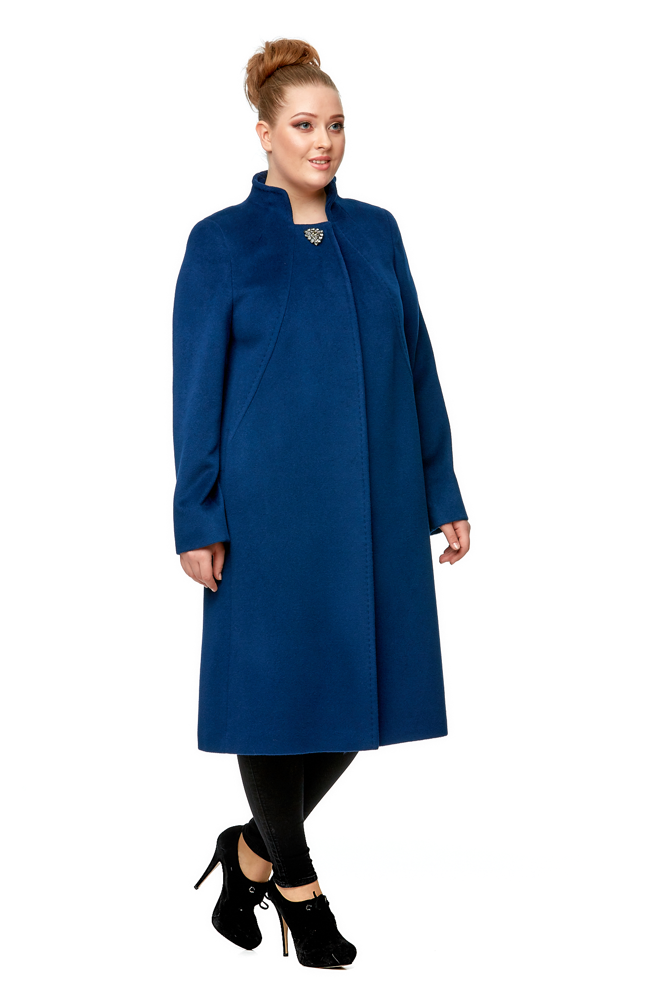 Женское пальто из текстиля с воротником 8002059-2