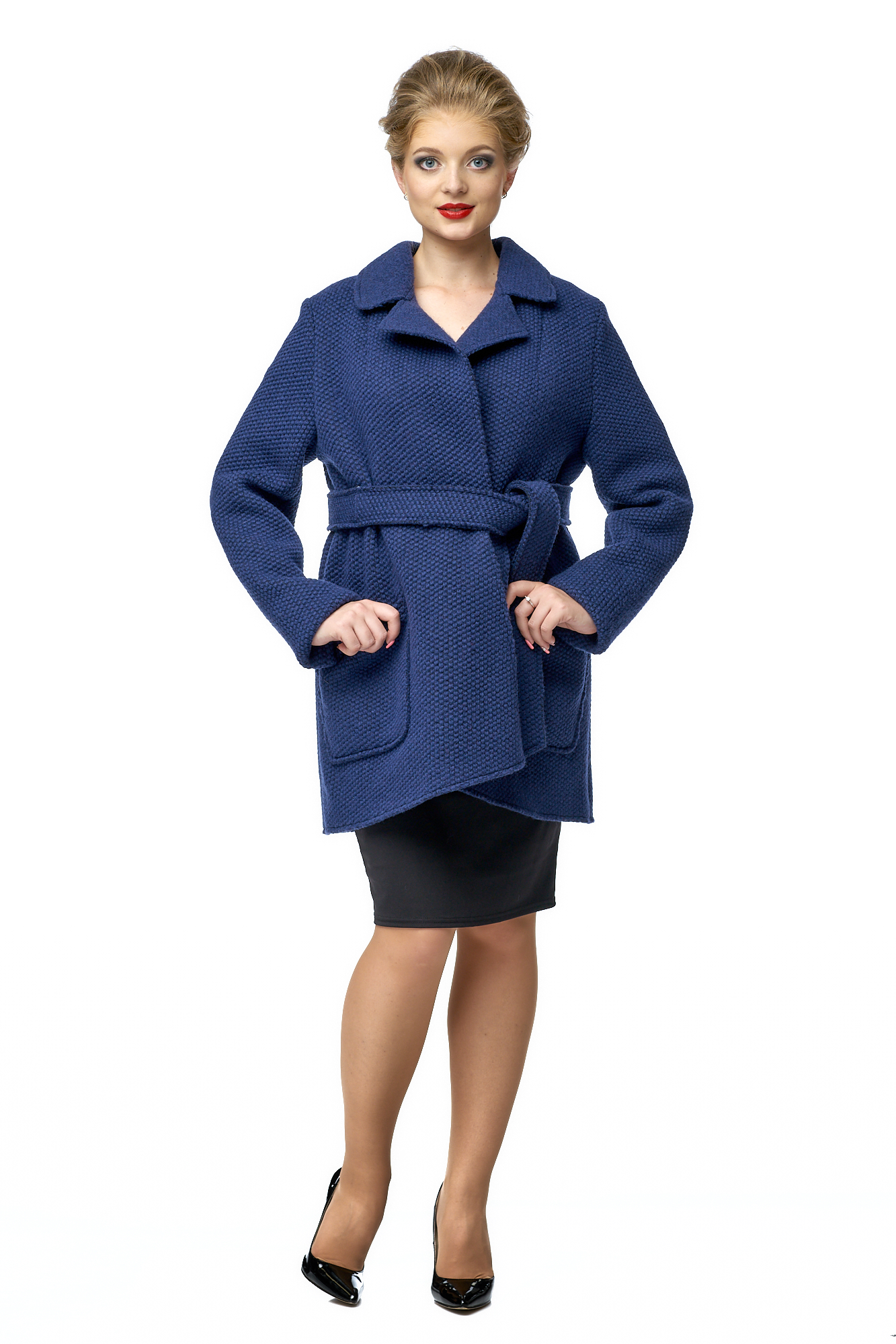 Женское пальто из текстиля с воротником 8002214-3