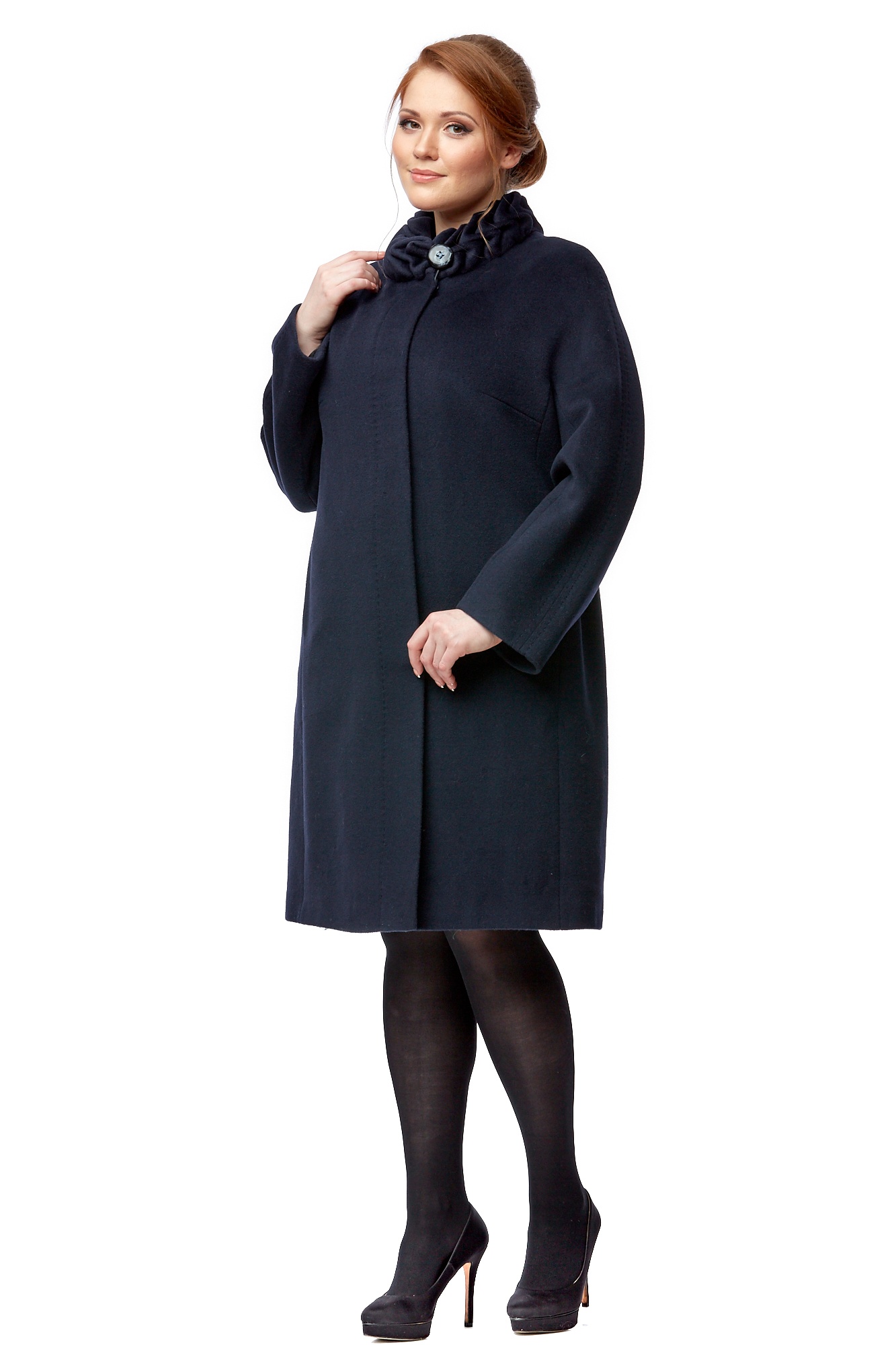 Женское пальто из текстиля с воротником 8002508-2