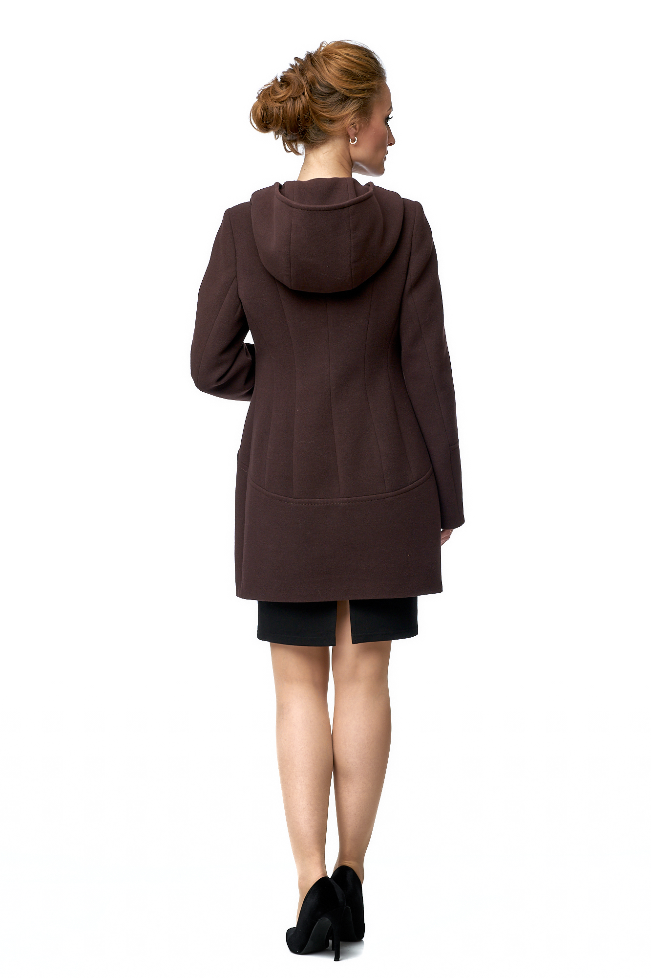 Женское пальто из текстиля с капюшоном 8002616-3