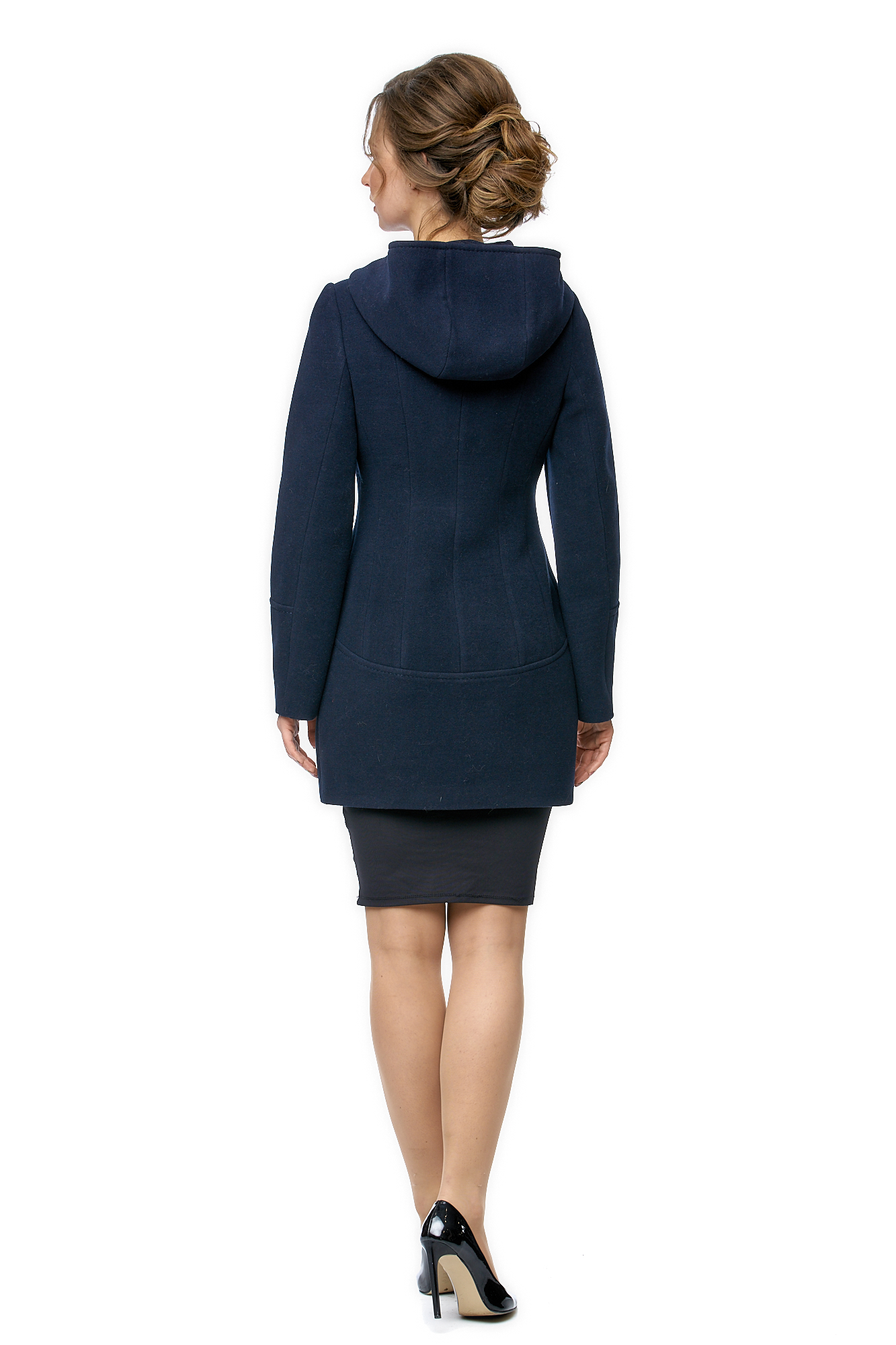 Женское пальто из текстиля с капюшоном 8002617-2
