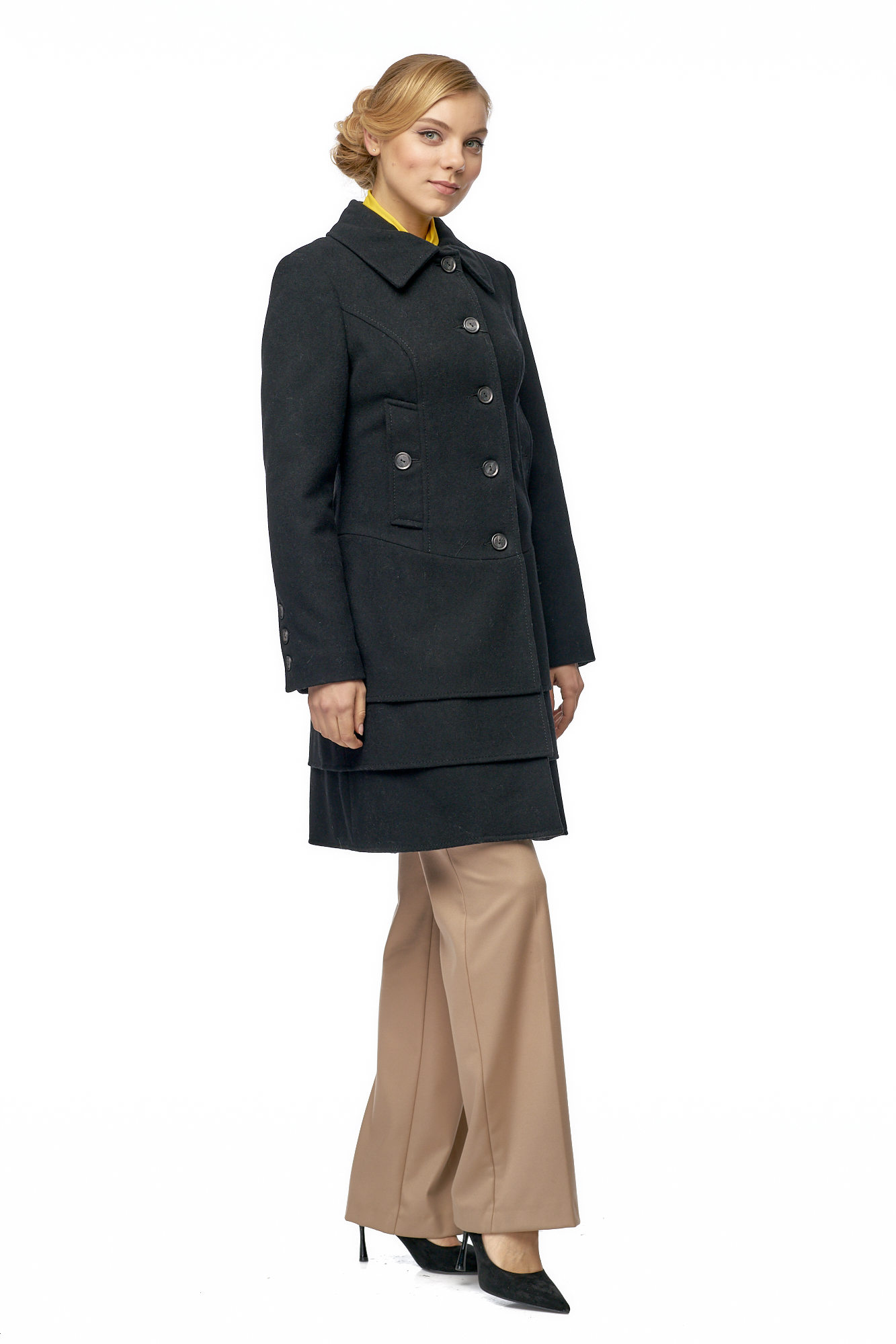 Женское пальто из текстиля с воротником 8003063-3
