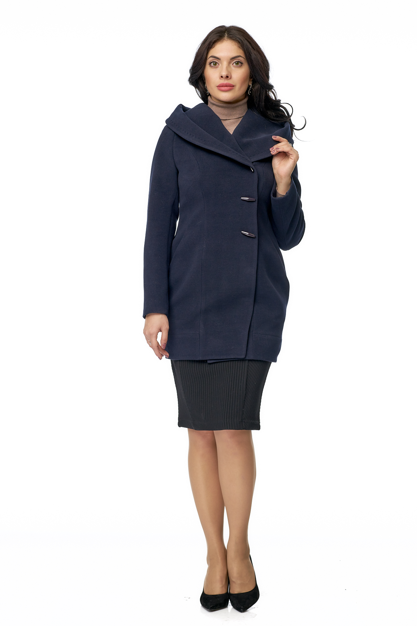 Женское пальто из текстиля с воротником 8003249-2