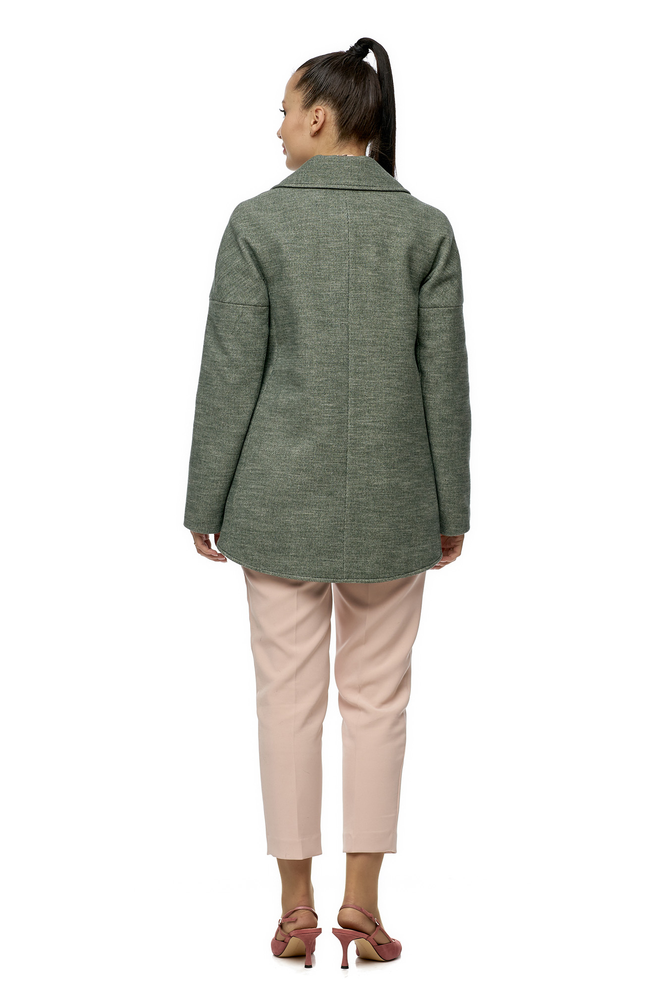 Женское пальто из текстиля с воротником 8009172-3
