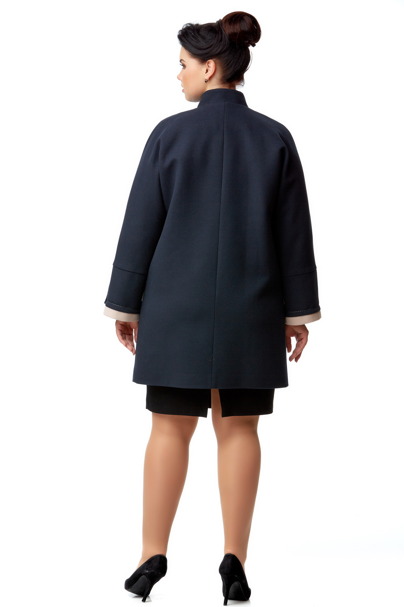 Женское пальто из текстиля с воротником 8009924-3